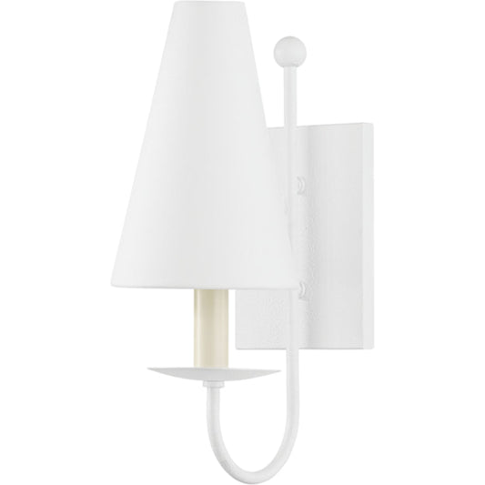 Idris Wall Sconce by Troy in gesso white. Made from aluminum, stainless steel in a modern style.
