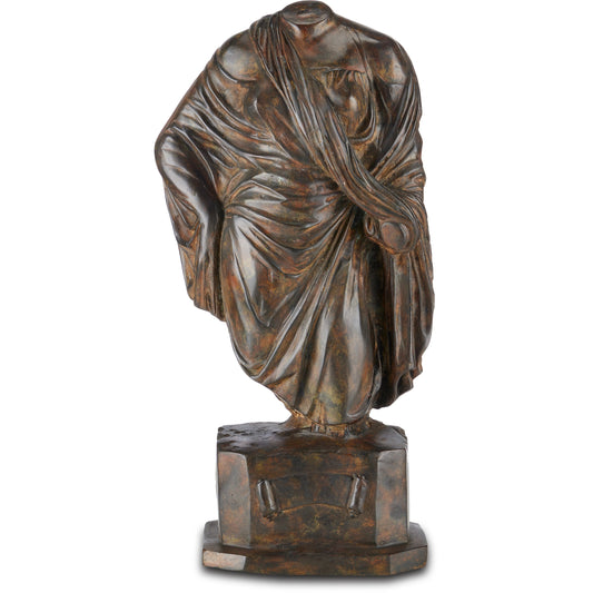 Greek Female Torso by Currey and Company in antique bronze. Made from bronze in a traditional style.