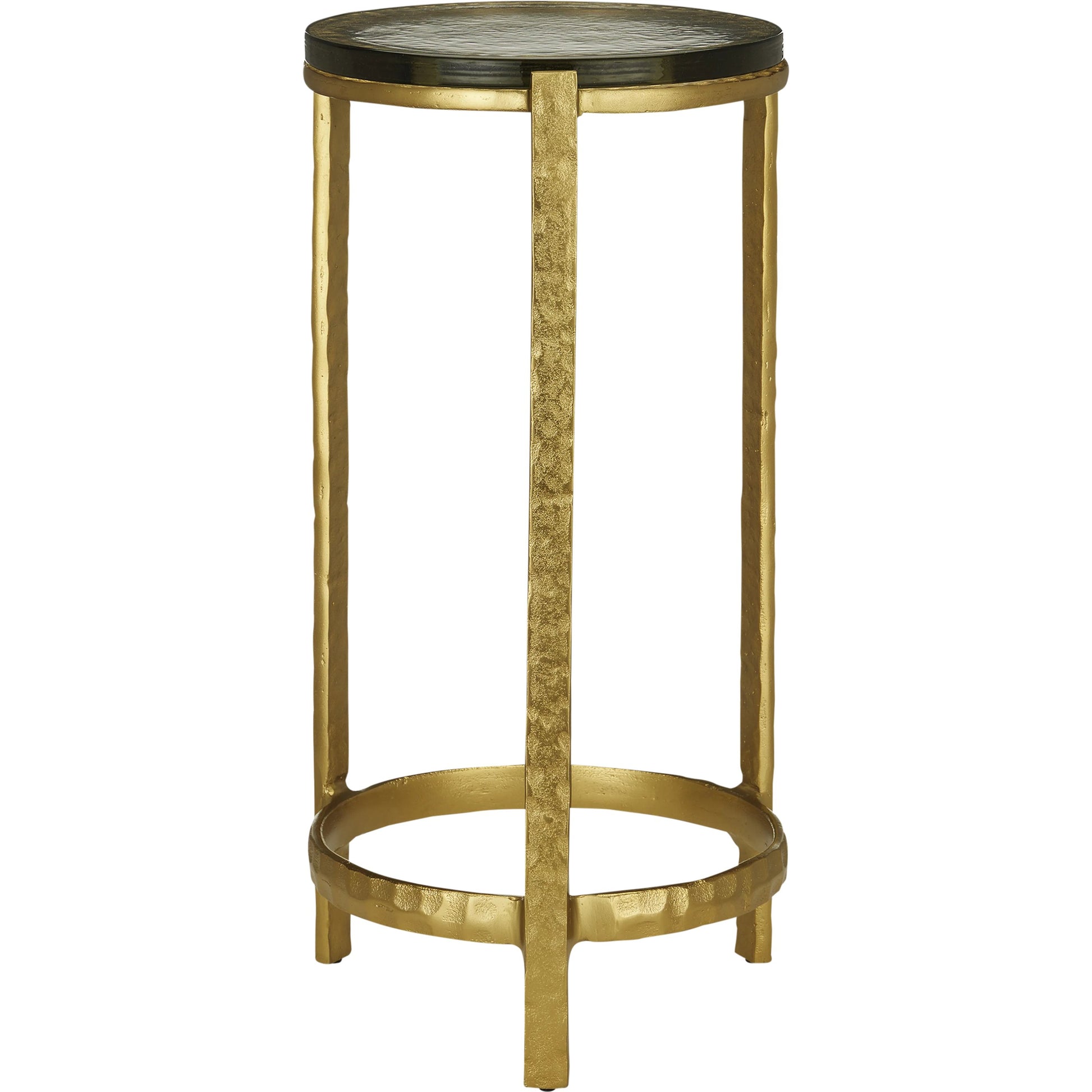 Acea Drinks Table by Currey and Company. Made from cast aluminum, cast glass in a modern style.