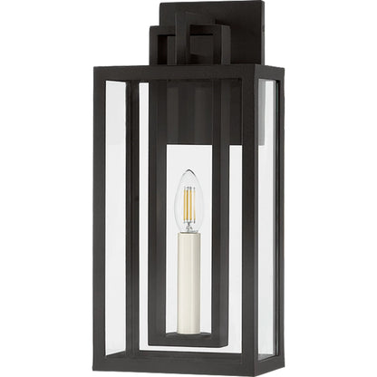 Amire Exterior Wall Sconce by Troy in textured black. Made from aluminum in a cottage & farmhouse style.