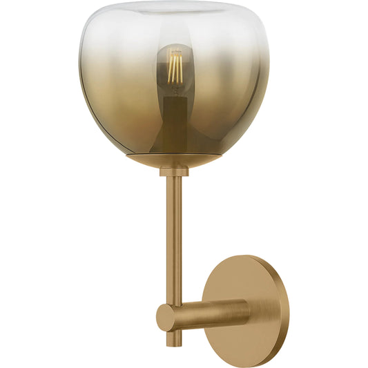 August Wall Sconce by Troy in patina brass. Made from steel in a unique style.
