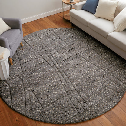 Dering Polka Dots Rug - T27T6042 by Thom Felicia by Feizy Rugs in gray, tan, taupe. Made from wool in a unique style.