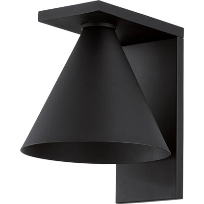 Sean Exterior Wall Sconce by Troy in textured black. Made from aluminum in a transitional style.