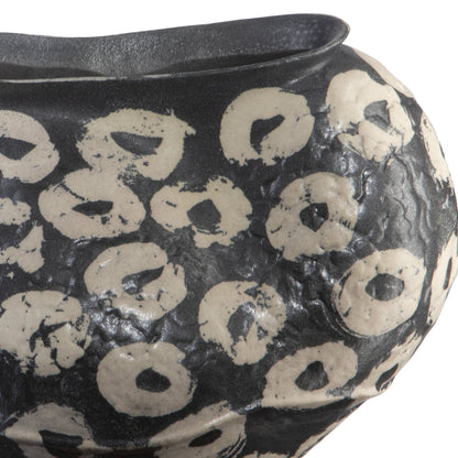 Japonesque Bowl by Currey and Company in black, light mud. Made from porcelain in a modern style.