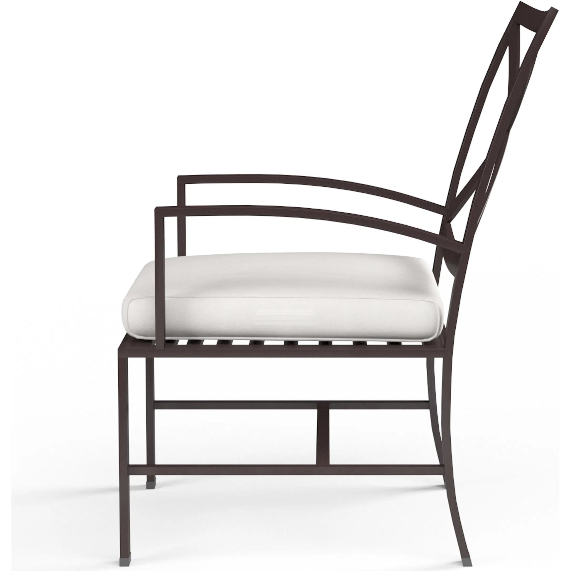 La Outdoor Jolla Dining Chair by Sunset West in espresso. Made from aluminum in a modern style.
