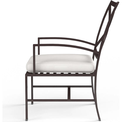 La Outdoor Jolla Dining Chair by Sunset West in espresso. Made from aluminum in a modern style.