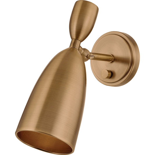 Spade Wall Sconce by Troy in patina brass. Made from steel in a unique style.