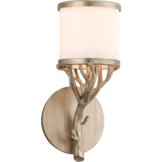Whitman Bath Sconce by Troy in vienna bronze. Made from hand worked iron in a unique style.