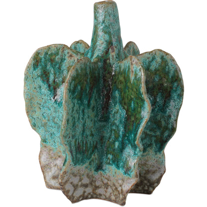 Urbano Vase Set by Currey and Company in turquoise, brown. Made from porcelain in a eclectic & global style.
