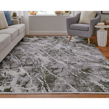 Cadiz Rug - 86639N6F by Feizy in gray, green, taupe. Made from viscose, acrylic in a unique style.