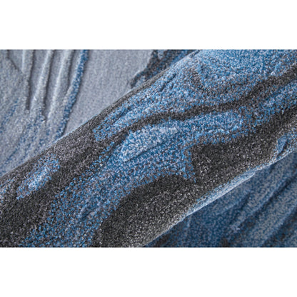 Kawai Rug - KAW8983F by Feizy in blue, black, gray. Made from wool, viscose in a unique style.