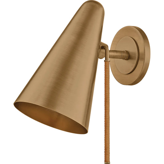 Kobe Wall Sconce by Troy in patina brass. Made from steel in a unique style.