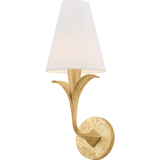 Quill Wall Sconce by Troy in gilded ivory. Made from iron in a unique style.