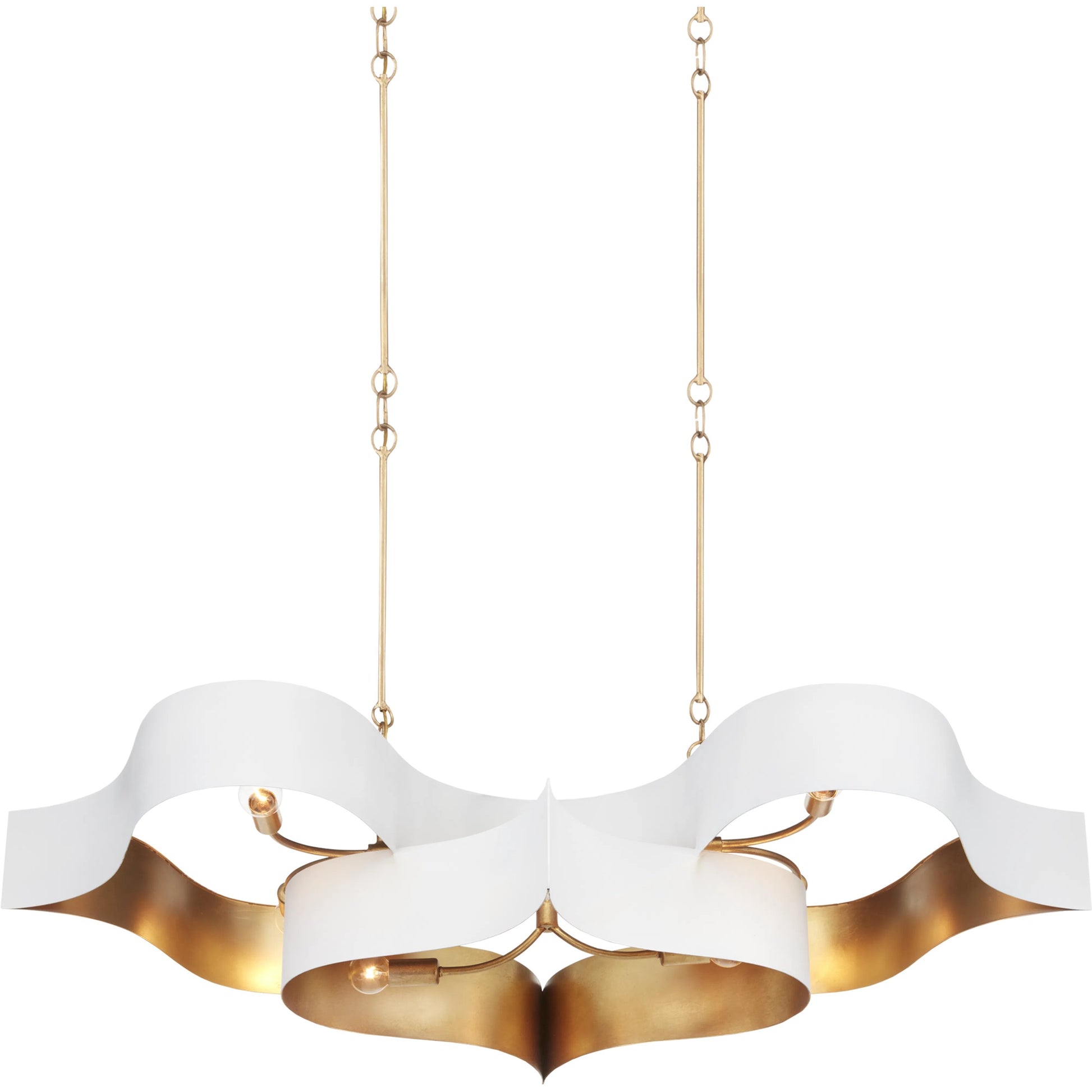 Grand Lotus Oval Chandelier by Currey and Company. Made from wrought iron in a modern style.