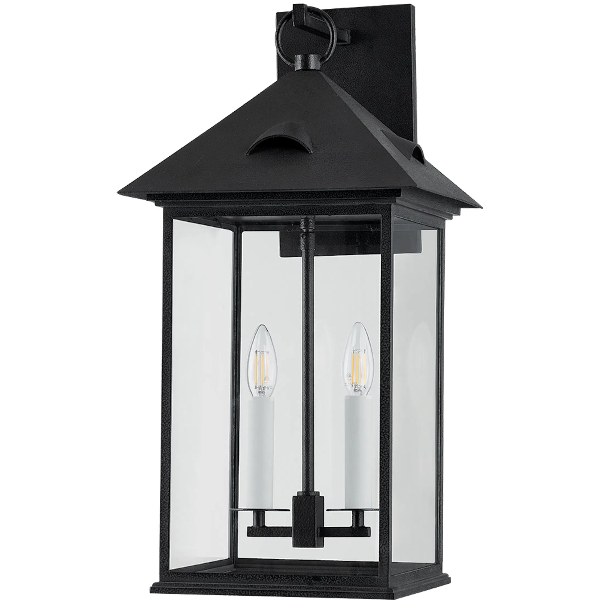 Corning 2 Light 28 inch Forged Iron Exterior Wall Sconce by Troy in forged iron. Made from aluminum in a cottage & farmhouse style.