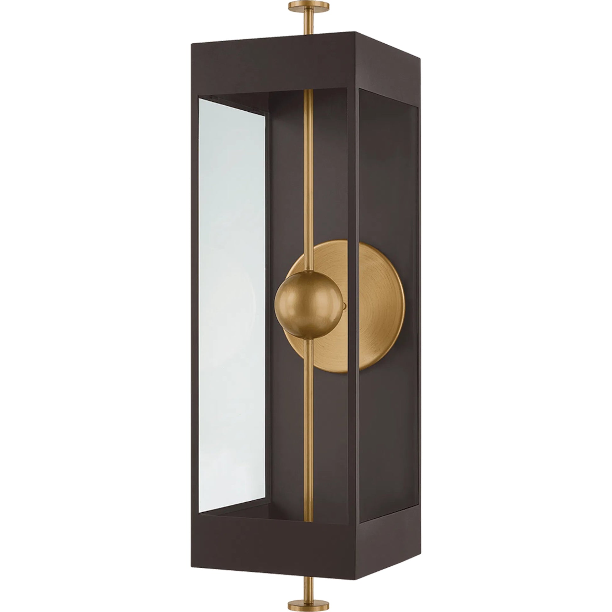 Garvey Wall Sconce by Troy in textured bronze, patina brass. Made from aluminum in a unique style.