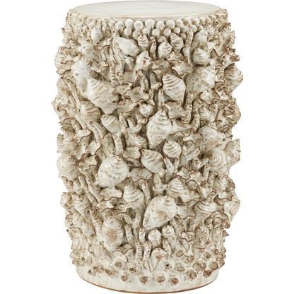 Corfu Ivory Accent Table by Currey and Company in milky white. Made from ceramic in a eclectic & global style.