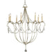 Crystal Light Chandelier by Currey and Company. Made from wrought iron, crystal in a traditional style.