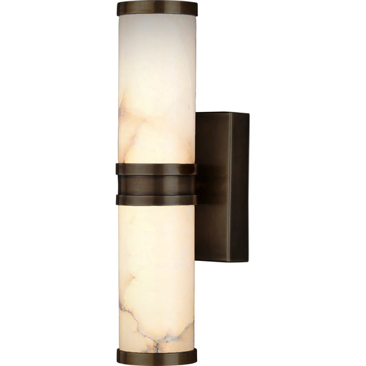 Brenham Wall Sconce by Currey and Company. Made from alabaster, brass in a modern style.