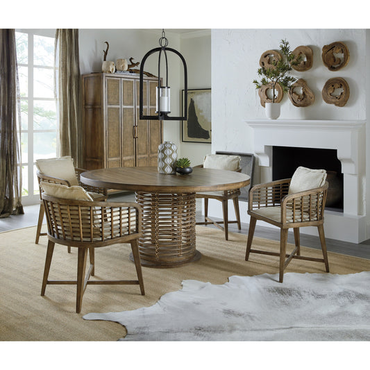 Sundance Barrel Back Chair by Hooker Furniture in beige and cliffside, zuri cream. Made from fabric, foam, nailheads in a traditional style.