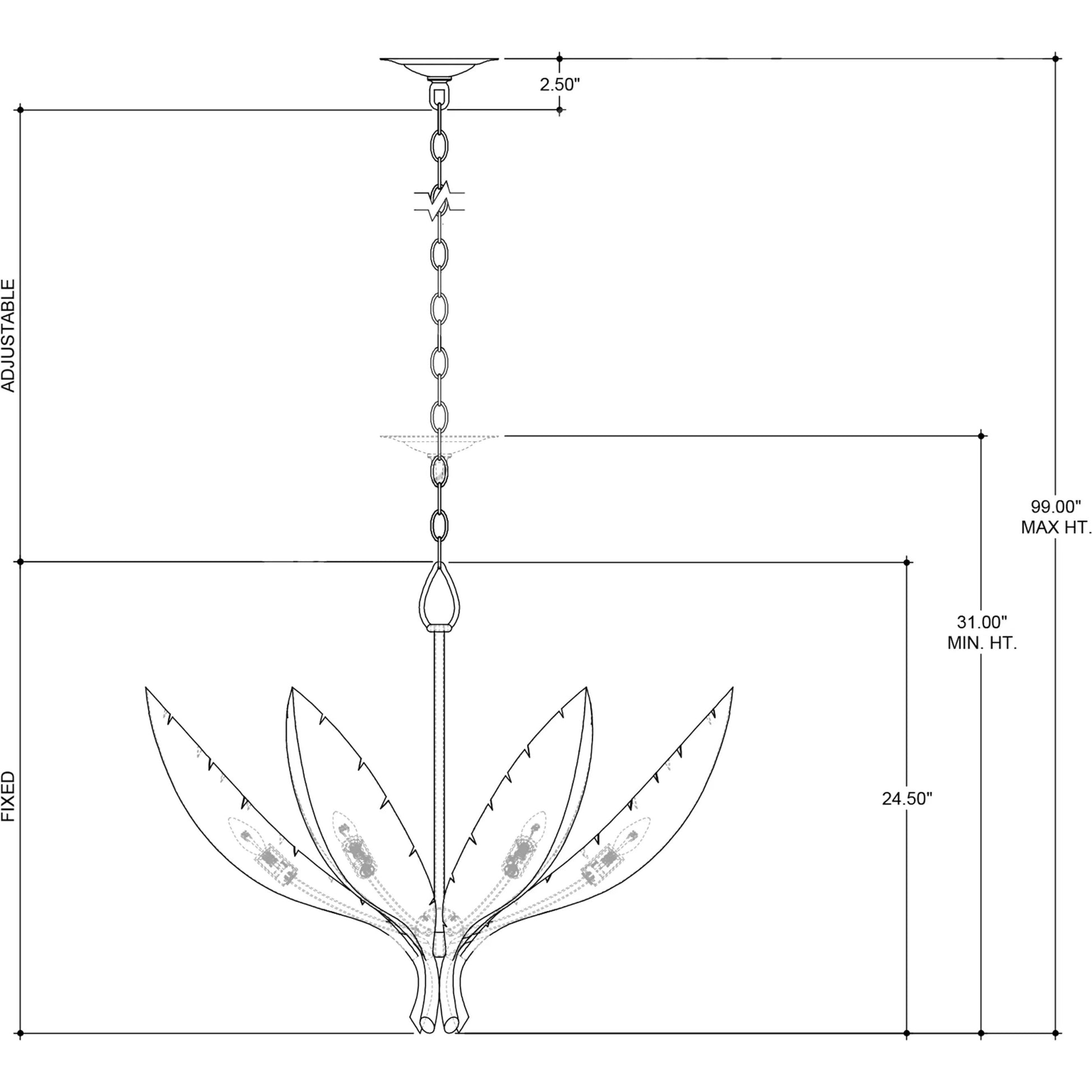 Bird of Paradise Chandelier by Currey and Company in antique brass. Made from brass, iron in a coastal style.