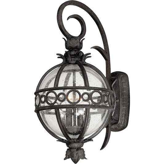 Campanile Wall Lantern by Troy in campanile bronze. Made from hand worked iron, aluminum in a traditional style.