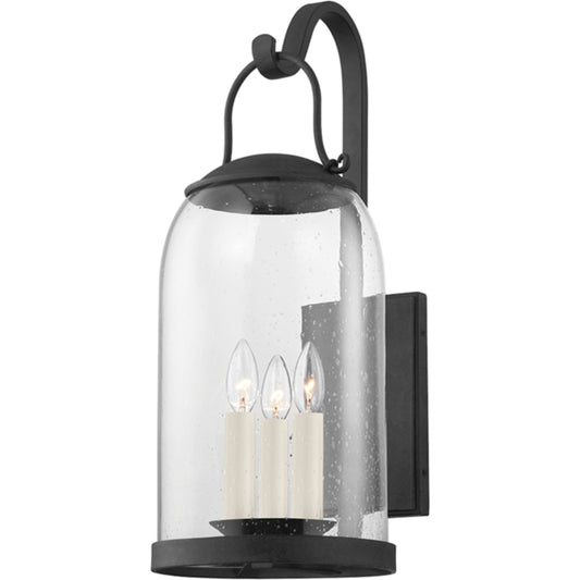 Napa County Exterior Wall Sconce by Troy in french iron. Made from iron, steel in a cottage & farmhouse style.