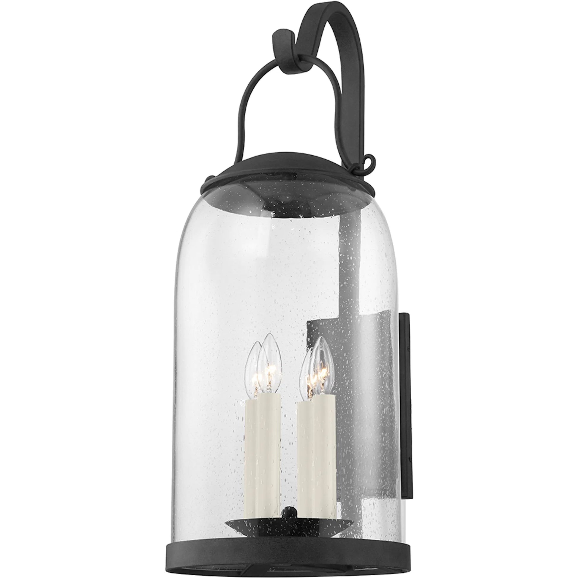 Napa County Exterior Wall Sconce by Troy in french iron. Made from iron, steel in a cottage & farmhouse style.