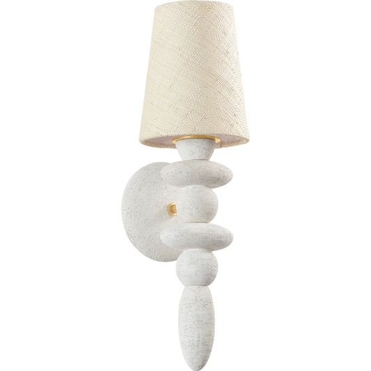 Cullen Wall Sconce by Troy in vintage gold leaf, ceramic gypsum clay. Made from ceramic in a unique style.