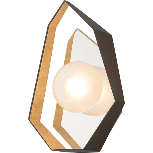 Origami Wall Sconce by Troy. Made from hand-worked iron in a modern style.