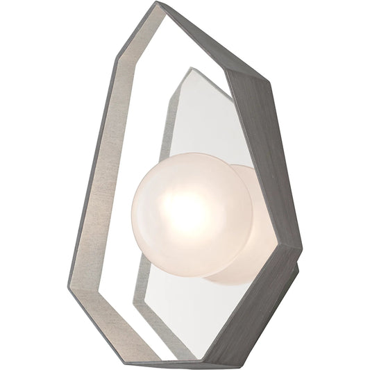 Origami Wall Sconce by Troy. Made from hand-worked iron in a modern style.