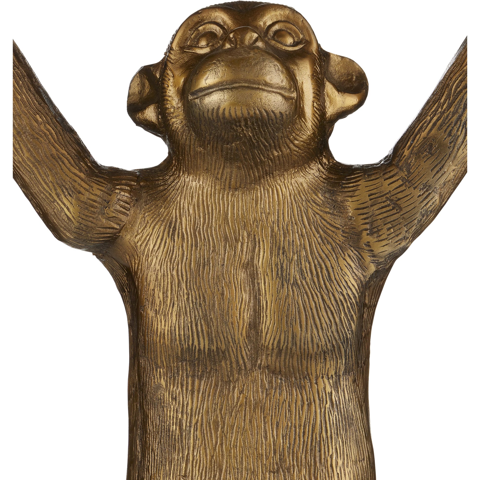 Abu Planter by Currey and Company in antique gold. Made from cast aluminum in a modern style.