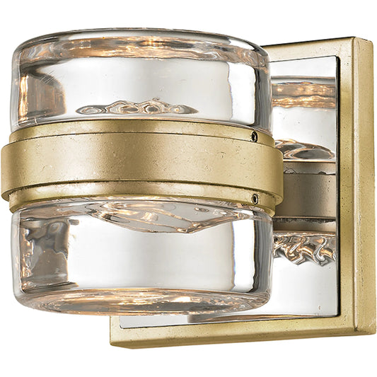 Splash Sconce by Troy in silver leaf. Made from hand worked iron in a unique style.