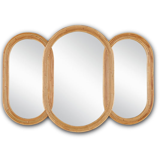 Triboa Mirror by Currey and Company in arurog, khaki, mirror. Made from arurog, wood, glass in a cottage & farmhouse style.