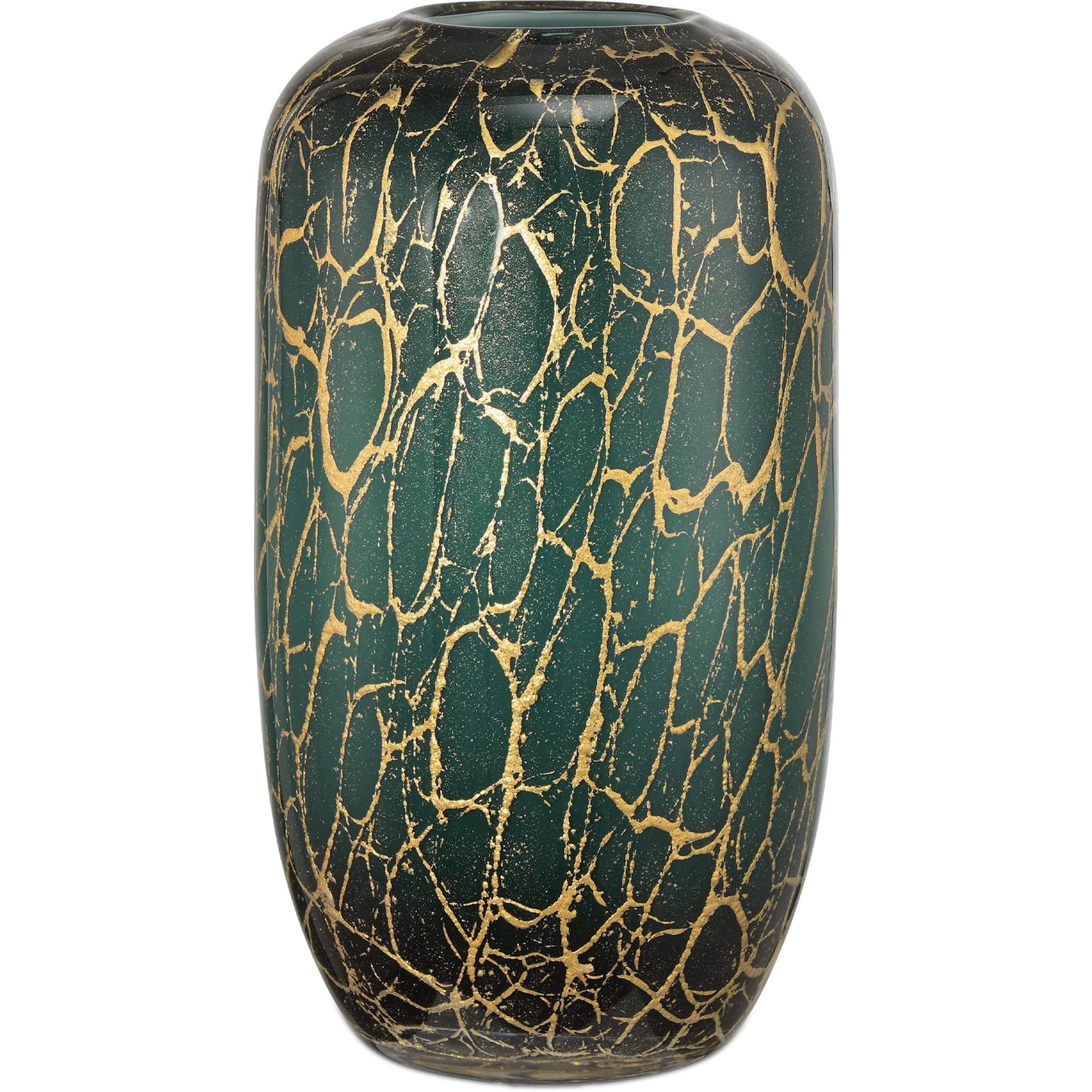 001 SI-2387183 | Primary Silo | Vitry Vase by Currey and Company in green, gold. Made from glass, gold powder in a eclectic & global style.