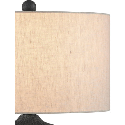 Mythmaker Table Lamp by Currey and Company in black granite, satin black. Made from terracotta, wrought iron in a modern style.