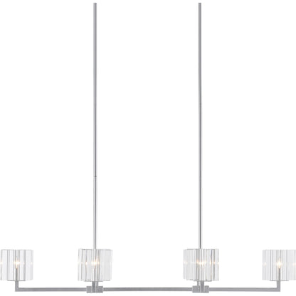 Valerio Chandelier by Currey and Company in silver leaf. Made from metal, optic crystal in a modern style.