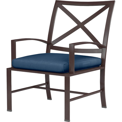 La Jolla Outdoor Dining Chair by Sunset West in browns. Made from aluminum in a modern style.