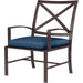 La Jolla Outdoor Dining Chair by Sunset West in browns. Made from aluminum in a modern style.
