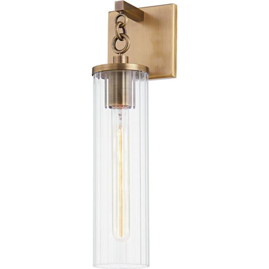 Yucca Exterior Wall Sconce by Troy in patina brass. Made from aluminum, stainless steel in a transitional style.