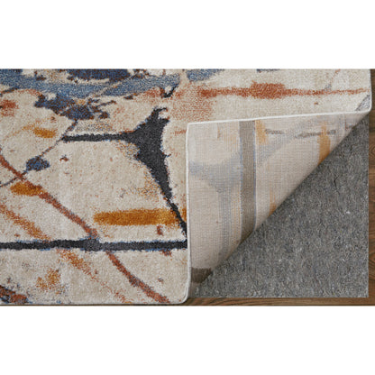 Gilmore Rug - 39MPF by Feizy in blue, orange, gray. Made from polypropylene in a unique style.