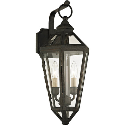Calabasas Wall Sconce by Troy in vintage bronze. Made from hand worked iron in a traditional style.