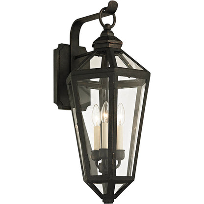 Calabasas Wall Sconce by Troy in vintage bronze. Made from hand worked iron in a traditional style.