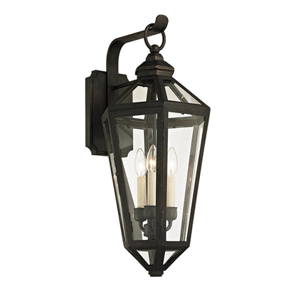 Calabasas Wall Sconce by Troy in vintage bronze. Made from hand worked iron in a traditional style.