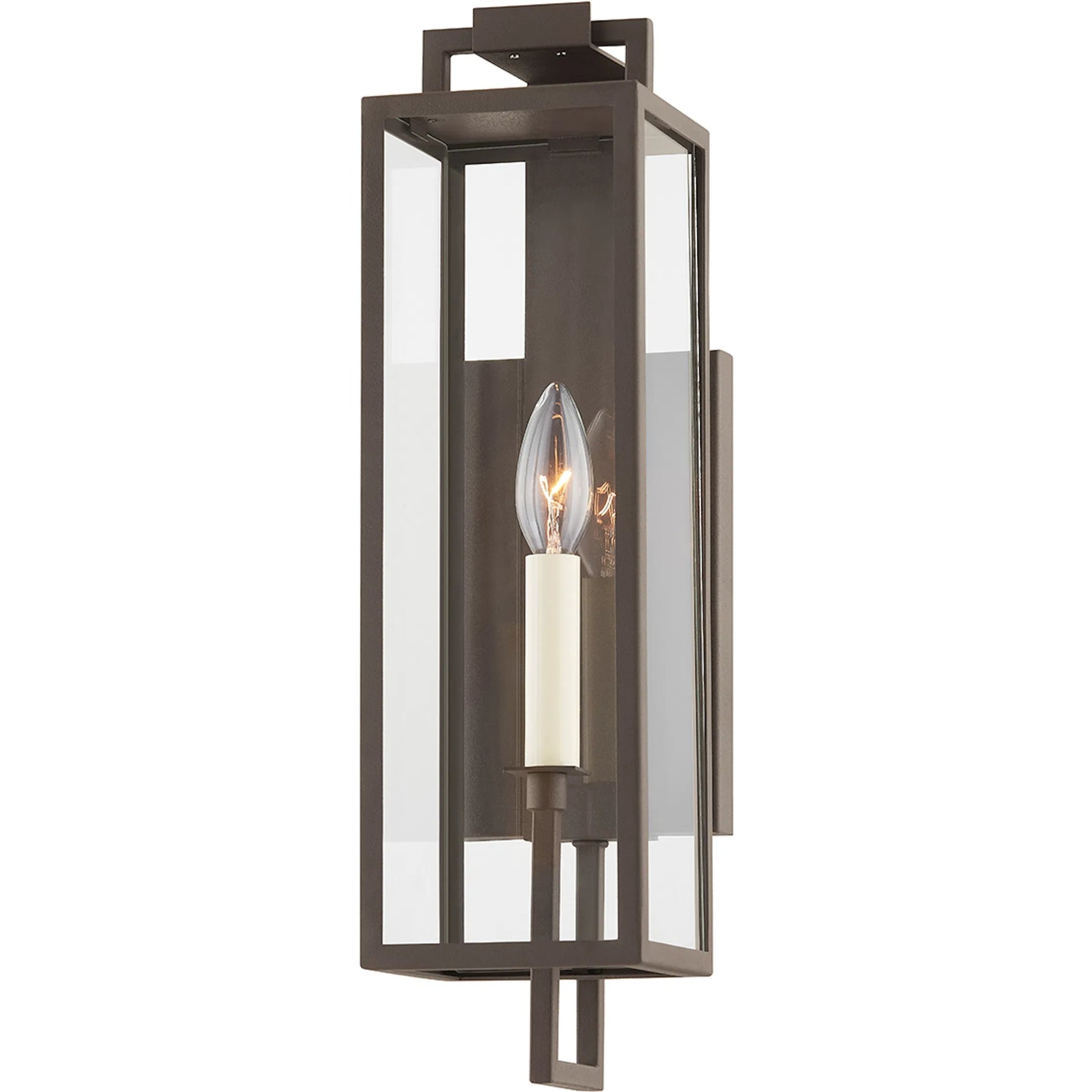Beckham 1 Light Exterior Wall Sconce by Troy. Made from steel in a modern style.