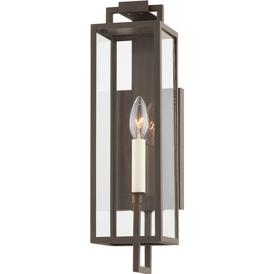 Beckham 1 Light Exterior Wall Sconce by Troy. Made from steel in a modern style.