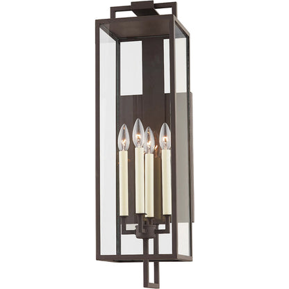 Beckham 4 Light Exterior Wall Sconce by Troy. Made from steel in a modern style.