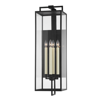 Beckham 4 Light Exterior Wall Sconce by Troy. Made from steel in a modern style.