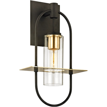 Smyth Wall Sconce by Troy in textured bronze. Made from hand worked iron, brass in a modern style.