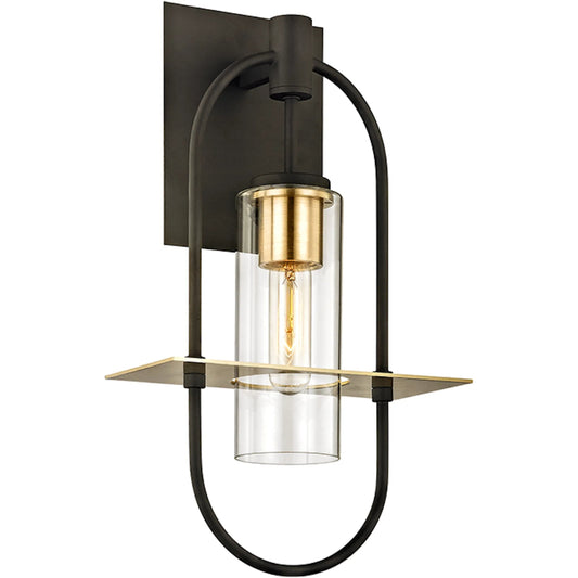 Smyth Wall Sconce by Troy in textured bronze. Made from hand worked iron, brass in a unique style.